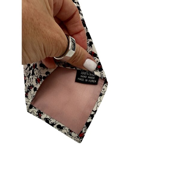 Disney Mickey Mouse Tie Black White Red Cartoon Print - Picture 3 of 4